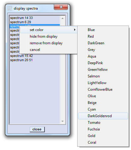 display spectra window