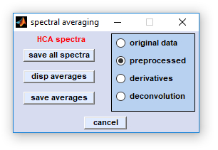 calculate, store and display cluster mean, or ROI spectra