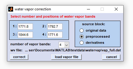 water vapor correction